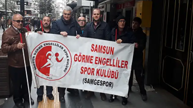 Görme engellilerden Samsunspor'a destek