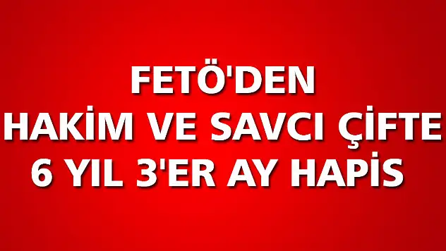 FETÖ'den hakim ve savcı çifte 6 yıl 3'er ay hapis 