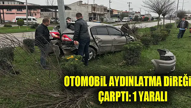 Otomobil aydınlatma direğine çarptı: 1 yaralı 