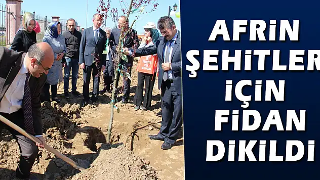 Afrin şehitleri için fidan dikildi