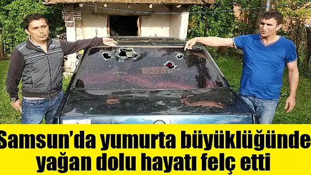 Samsun'da yumurta büyüklüğünde yağan dolu hayatı felç etti