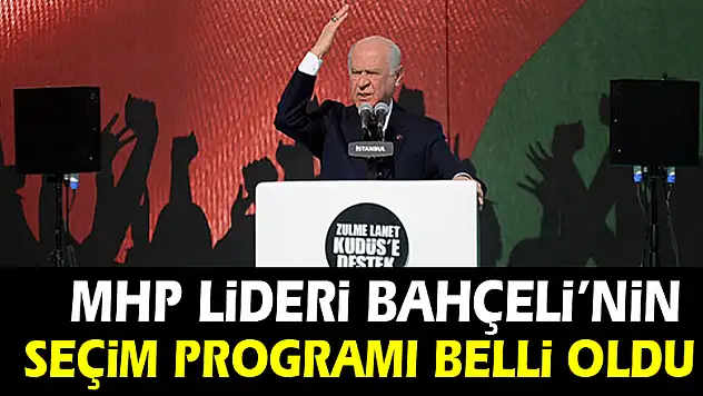MHP Lideri Bahçeli'nin seçim programı belli oldu
