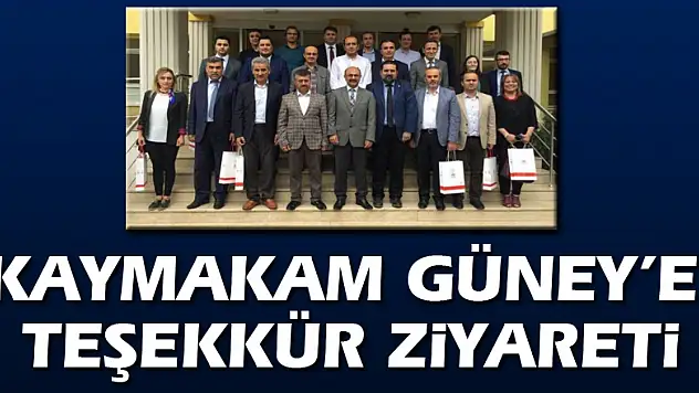 Kaymakam Güney'e teşekkür ziyareti