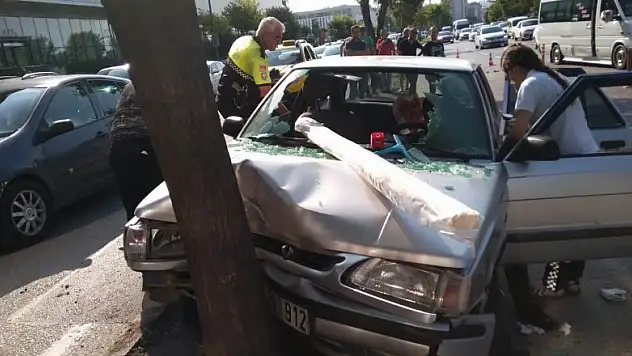 Samsun'da otomobil ağaca çarptı: 2 yaralı