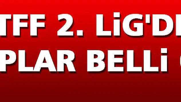 TFF 2. Lig'de gruplar belli oldu