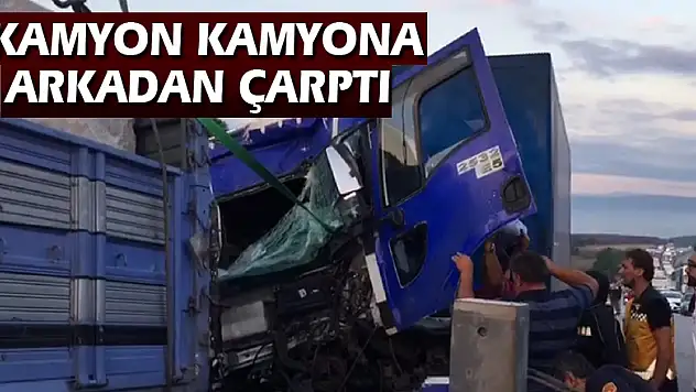 Samsun'da kamyon kamyona arkadan çarptı: 1 yaralı 