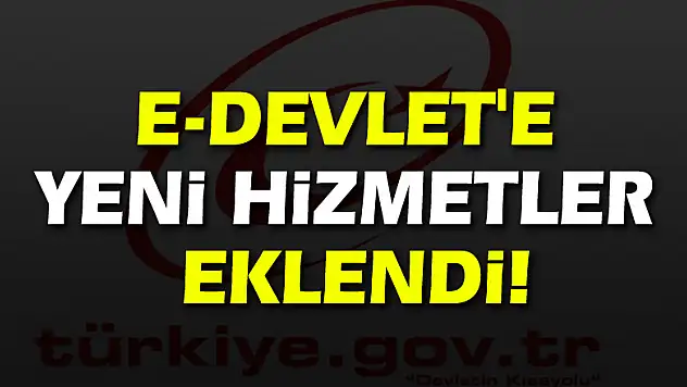 E-Devlet'e yeni hizmetler eklendi!