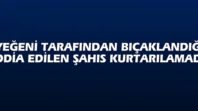 Yeğeni tarafından bıçaklandığı iddia edilen şahıs kurtarılamadı