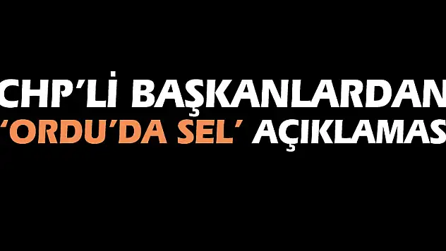 CHP'li başkanlardan 'Ordu'da sel' açıklaması