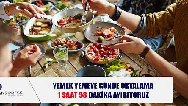 YEMEK YEMEYE GÜNDE ORTALAMA 1 SAAT 58 DAKİKA AYIRIYORUZ