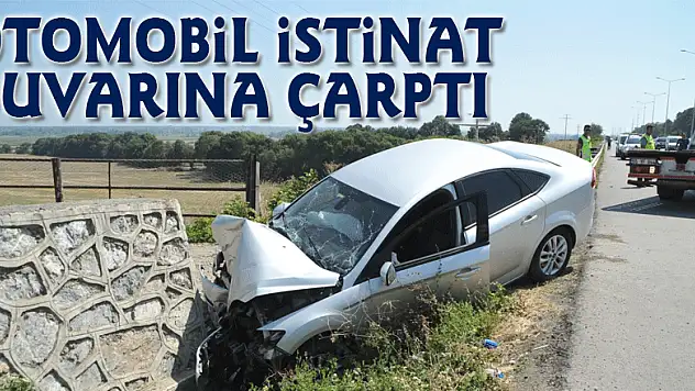 Otomobil istinat duvarına çarptı: 2 yaralı