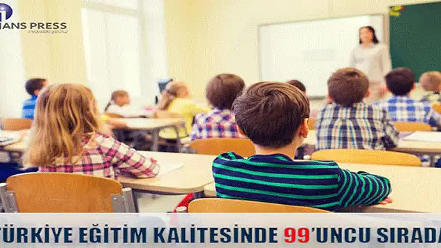 TÜRKİYE EĞİTİM KALİTESİNDE 99'UNCU SIRADA