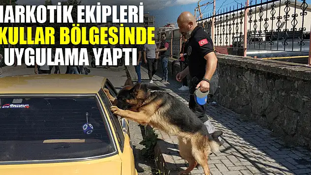 Samsun'da narkotik ekipleri okullar bölgesinde uygulama yaptı 