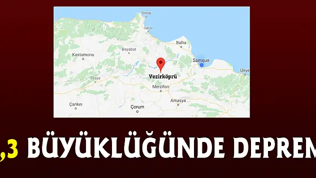 Samsun'da 3,3 büyüklüğünde deprem meydana geldi