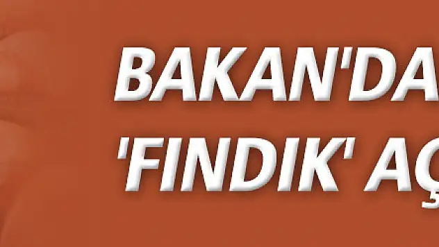 Bakan'dan 'fındık' açıklaması