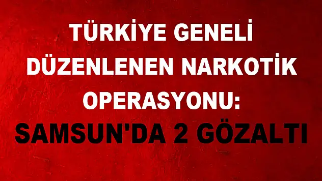 Türkiye geneli düzenlenen narkotik operasyonu: Samsun'da 2 gözaltı 
