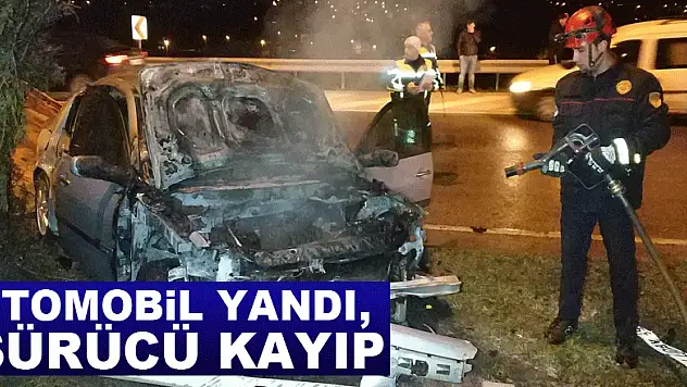 Samsun'da kaza yapan otomobil yandı, sürücü kayıp