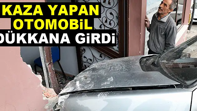 Kaza yapan otomobil dükkana girdi: 2 yaralı