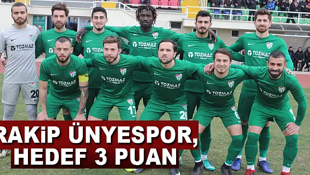 Rakip Ünyespor, Hedef 3 Puan