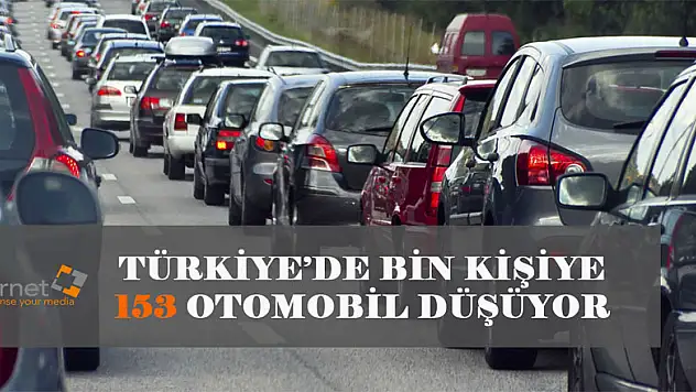TÜRKİYE'DE BİN KİŞİYE 153 OTOMOBİL DÜŞÜYOR