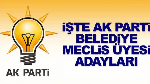 İŞTE AK PARTİ BELEDİYE MECLİS ÜYESİ ADAYLARI