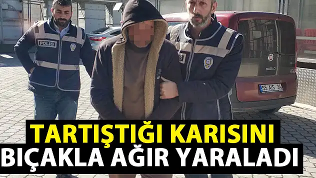 Tartıştığı karısını bıçakla ağır yaraladı