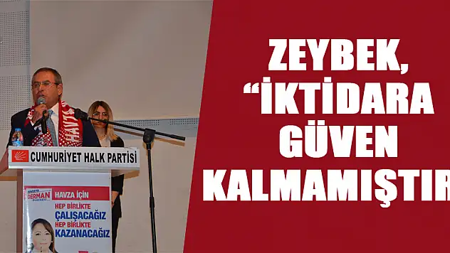 Zeybek, 'iktidara güven kalmamıştır'
