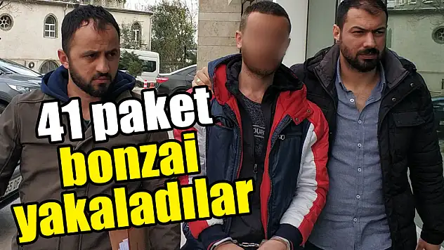 Satışa hazır 41 paket bonzai ile yakaladılar 