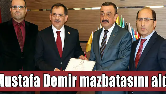 Mustafa Demir mazbatasını aldı 