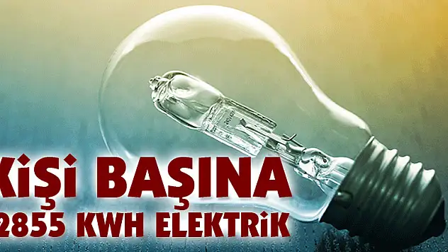 Kişi başına 2855 kwh elektrik