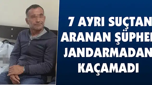 7 ayrı suçtan aranan şüpheli jandarmadan kaçamadı