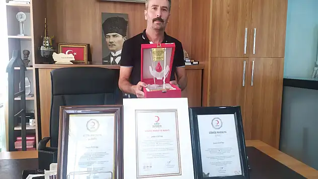 70 kez kan ile kan ürünü bağışı yaptı