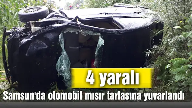  Samsun'da otomobil mısır tarlasına yuvarlandı: 4 yaralı 