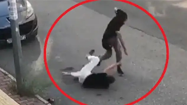 Kurye ve müşteri arbedesi kamerada