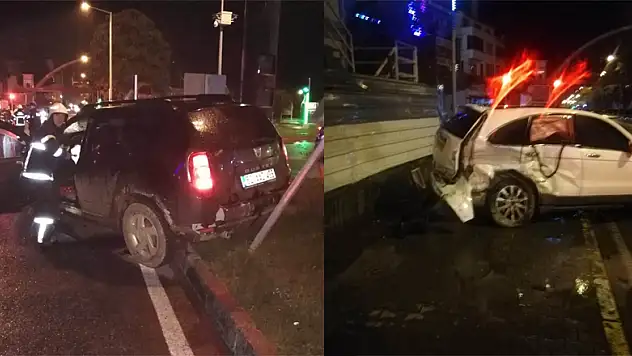 Fatsa'daki trafik kazası güvenlik kamerasında