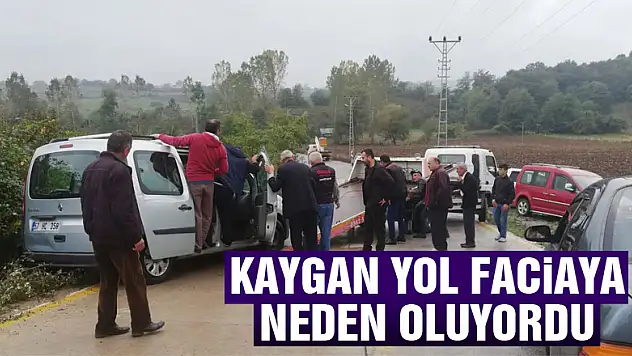 Kaygan yol faciaya neden oluyordu
