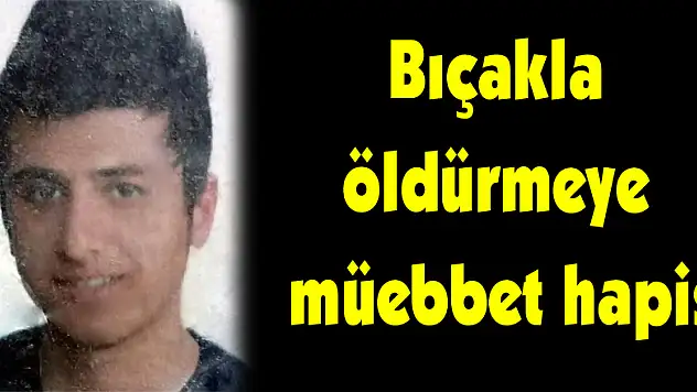 Bıçakla öldürmeye müebbet hapis