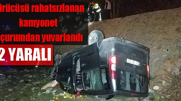 Samsun'da sürücüsü rahatsızlanan kamyonet uçurumdan yuvarlandı: 2 yaralı