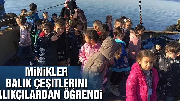 Minikler balık çeşitlerini balıkçılardan öğrendi