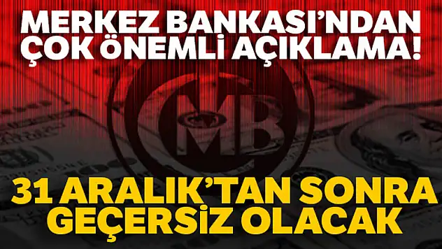 YTL banknotları değiştirmek için son gün 31 Aralık