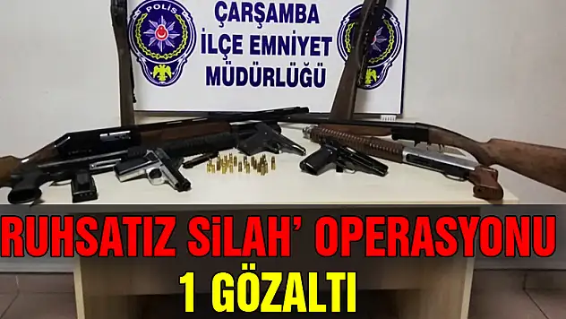 Çarşamba'da 'ruhsatız silah' operasyonu:1 gözaltı
