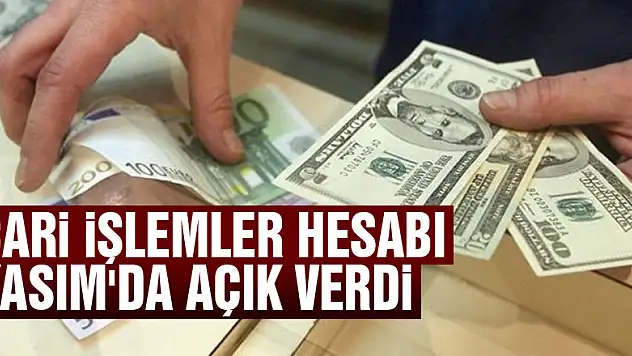 Cari işlemler hesabı Kasım'da açık verdi