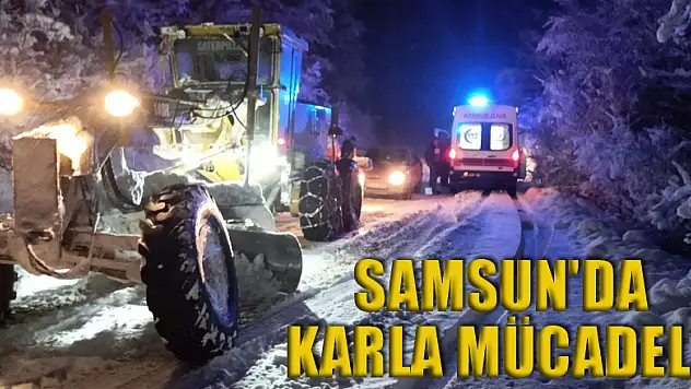 Samsun'da karla mücadele