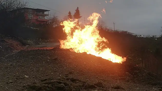 Ordu'da doğal gaz ana hattında patlama ve yangın