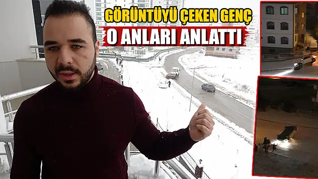 Buzda kayan aracın görüntüsünü çeken genç o anları anlattı