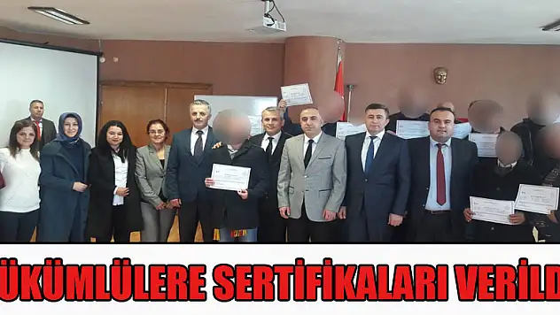 Yükümlü Kursiyerlere sertifika töreni