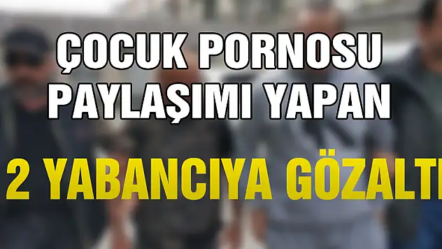 Çocuk pornosu paylaşımı yapan 2 yabancıya gözaltı