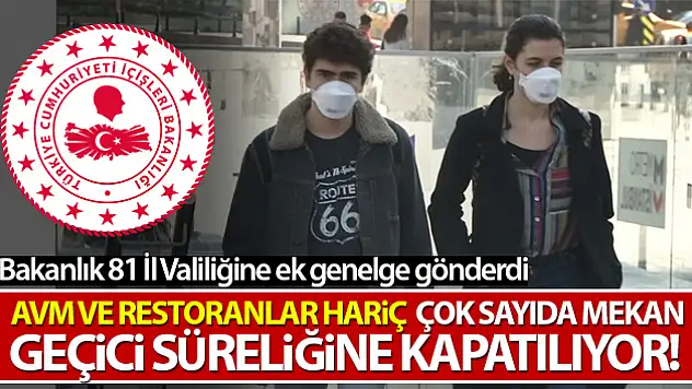 Korona virüs tedbirleri kapsamında ek bir genelge