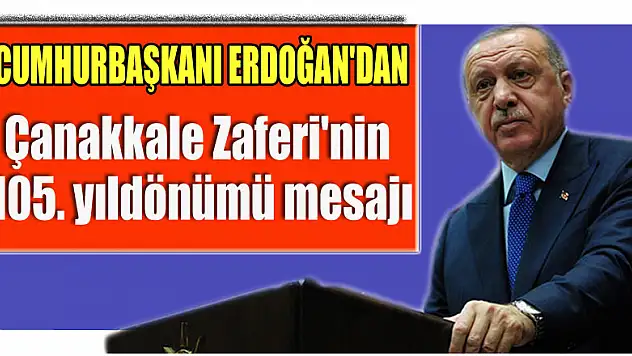 Cumhurbaşkanı Erdoğan'dan Çanakkale Zaferi'nin 105. yıldönümü mesajı