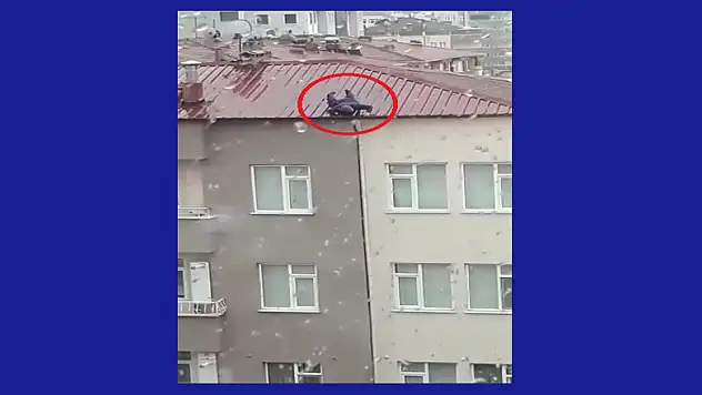 Çatıda yürekleri ağza getiren an